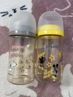 pigeon 哺乳瓶 ミッキーマウス スヌーピー240ml 2本セット