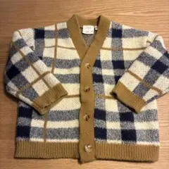 ZARA チェック柄 ニット カーディガン 9-12ヶ月 80サイズ