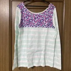 Gap 長袖 カットソー 花柄 ボーダー Mサイズのサムネイル