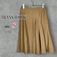 b743【トランスワーク】ひざ丈　フレアスカート　大人シンプルコーデ　古着女子