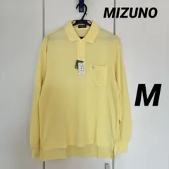MIZUNO ゴルフ ポロシャツ M タグ付 ゴルフウェア メンズ 長袖　黄色