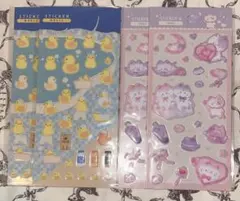 ゆめねこ 銭湯あひる ぷくぷくシール ぷっくりシール 平成シール4枚 キャンドゥ