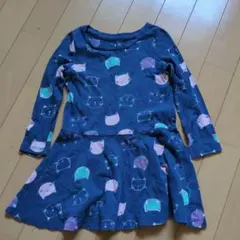 babyGap 猫柄 長袖ワンピース 100/52
