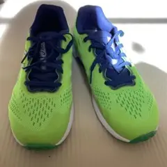 ASICS ランニングシューズ 蛍光グリーン/ネイビー 23.5