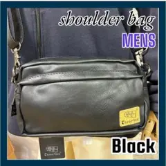 【新品】ミニ　ショルダーバッグ　メンズ　BK　ボディーバッグ　2連ファスナー