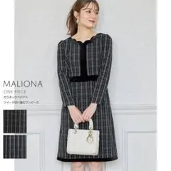 【新品】toccocloset スカラネック ツイード切り替えワンピース