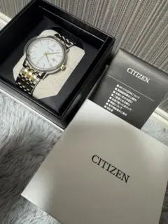 未使用　箱付きCITIZEN アナログ時計 シルバー/ゴールド