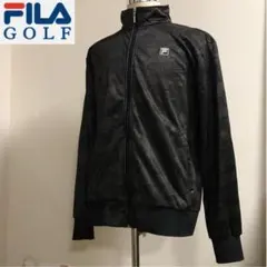 フィラゴルフ★ジップアップ ボンディング ジャケット 裏起毛 ブラック 総柄3L