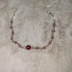 ハンドメイド ビーズ羽織紐 パープル系