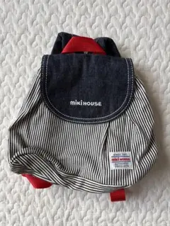 【新品未使用】miki HOUSE ストライプ柄リュックサック