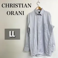 【美品】CHRISTIAN ORANI ワイシャツ ストライプ メンズ LL
