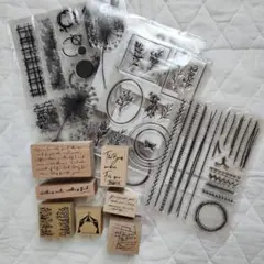 スタンプセット 木製　クリアスタンプ