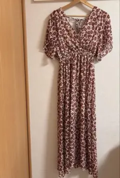 【GRL】フレアスリーブ花柄カシュクールワンピース