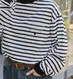 【新品】U.S. POLO ASSN.　ロゴ刺繍　Tシャツ　ボーダー　L