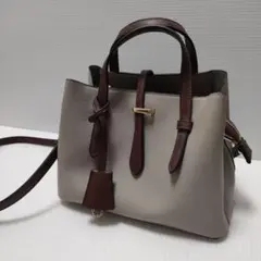 ミニトートバッグ グレーとブラウン