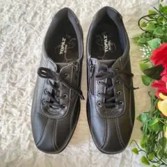 極美品 TOPAZ トパーズ ウォーキング コンフォートシューズ 黒 24.5