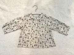 Bonpoint 花柄ラウンドカラー長袖シャツ