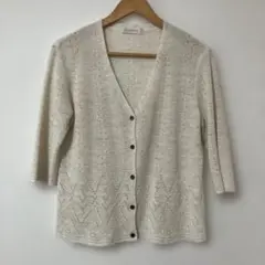 CORDIER コルディア 麻混　七分袖カーディガンのサムネイル