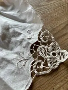 未使用　アンティーク風　レース　ハンカチ　 ヴィンテージ風　 刺繍