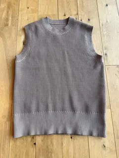 【美品】MUJI ブラウン ベージュ ニットベストXS