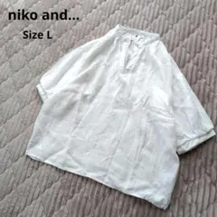 niko and... ニコアンド スキッパーブラウス 麻　リネン 100%