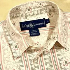 【貴重90年代Ralph Lauren花柄コットンシャツ桜 総柄】ラルフRRL
