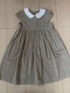 ミルフィーユ　ベージュ 半袖ワンピース 110