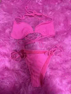 水着 蛍光 ネオン ピンク ギャル ビキニ 三角