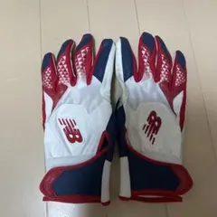 New Balance バッティング用手袋 ホワイト/レッド/ネイビー