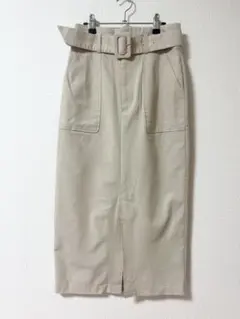 archives ベージュ ベルト付き タイトスカート