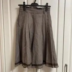タグ付き　キュロット　ベージュ　茶色　千鳥柄　探偵　ポケット　axesfemme