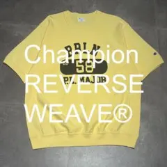 Champion REVERSE WEAVE 半袖スウェット イエロー L 綿のサムネイル
