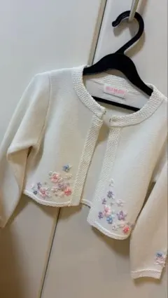 入学式mezzo piano ホワイト カーディガン M