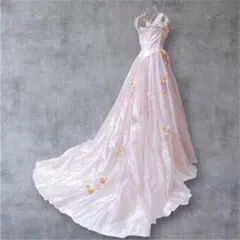 Marie Biyou ウェディングドレスアイボリー フリル付きレースドレス 
