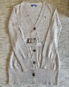 【美品】BURBERRY BLUELABEL グレー カーディガン ニット 38