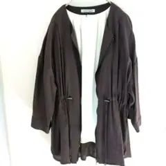 アルファベッツアルファベット 麻混 ドロスト ライトコート 七分袖 茶 F