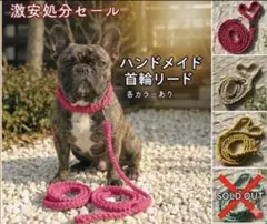 ク*ズ様 ハンドメイド 首輪　リード セット　カラー　サイズ　M 　激安　ピンク