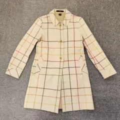 COACH　アイボリー チェック柄 トレンチコート