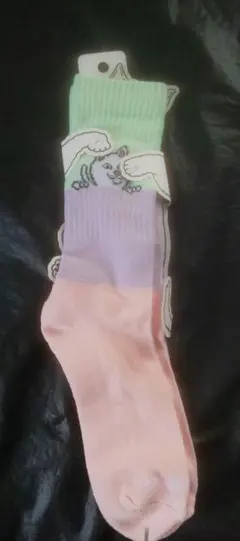 新品 RIPNDIP PeekingNermal ソックス 猫4匹 三色パステル