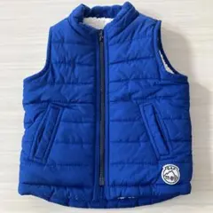 美品！babyGAP ダウンベスト　ボア　キッズ　青80