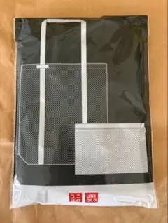 UNIQLO ノベルティ メッシュトートバッグ＆保冷ポーチセット【グレー】のサムネイル