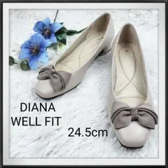 ✨️極美品✨️ ダイアナ ウェルフィット ローヒール リボン 24.5cm