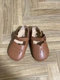 ブラウン ストラップ付きフォーマルシューズ 14cm