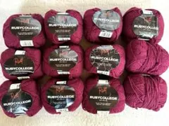 毛糸まとめ売りRuby College ウール毛糸 ルビー色 50g