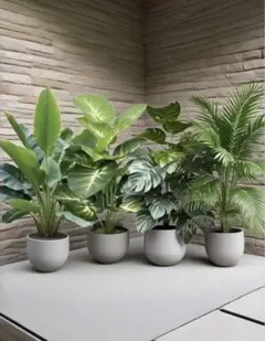 大型人工グリーンヤシの木 4本セット