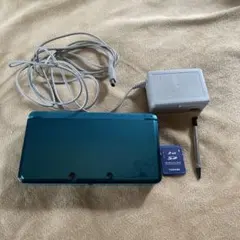 3DS 本体（アクアブルー）バッテリー交換済み　タッチペンSDカード充電器付き