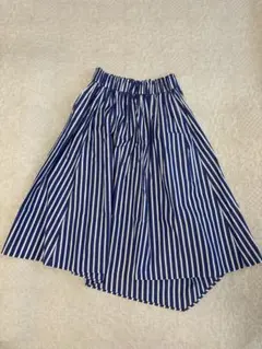 美品【ANAYI】ストライプ柄 フレアスカート ウエストゴム リボン付きのサムネイル