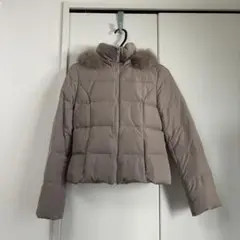 美品シェロー　グレージュショートダウンジャケット　chereaux Sサイズ