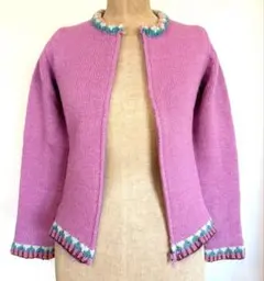 MK MICHEL KLEIN ピンク　ニット ファスナー　カーディガン