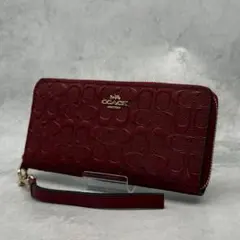 未使用】Coach 長財布 エンボスド レザー クロコ型押し ボルドー 未使用】Coach 長財布 エンボスド レザー クロコ型押し ボルドー